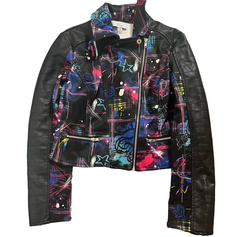 D-signed‎ Disney Girls XS Moto Jacket Black Graphic Design